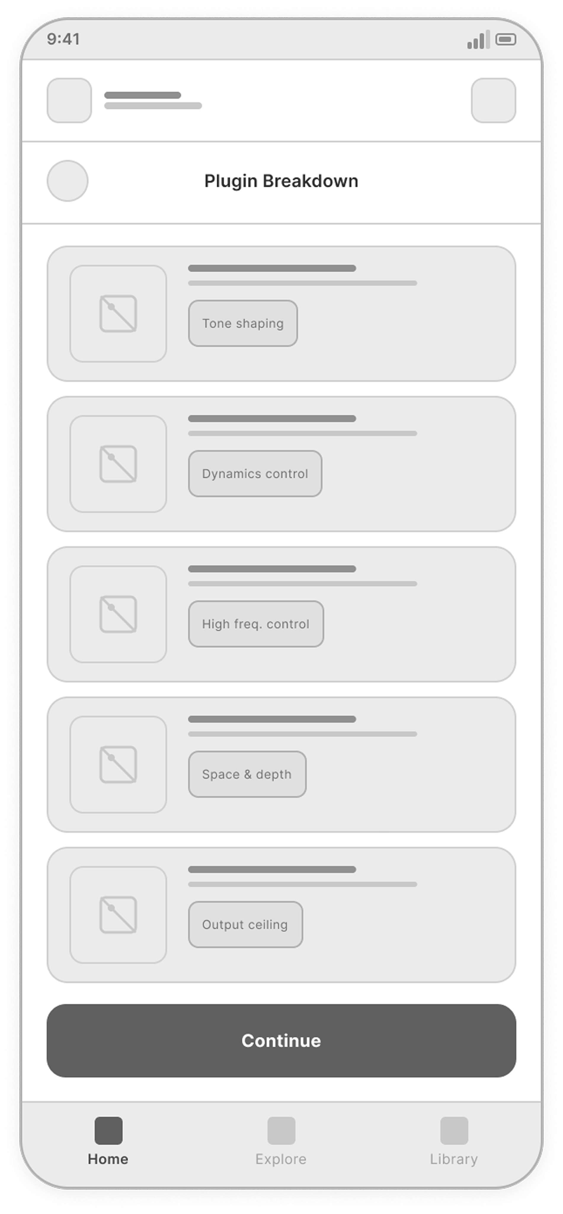 Plugin Breakdown screen